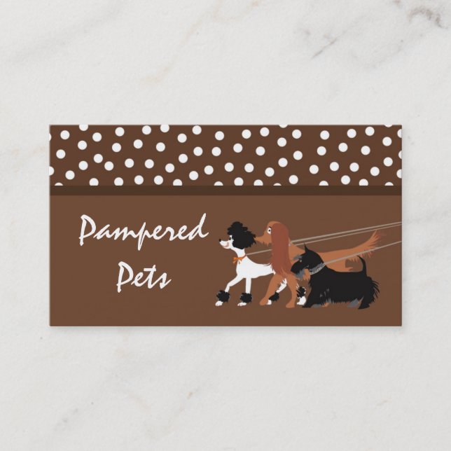 Brown Pet Sitting Dog Walking Walker Business Card (Front)