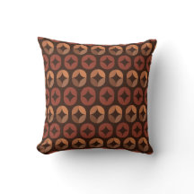Brown Petals Pattern Cotton Throw Pillow