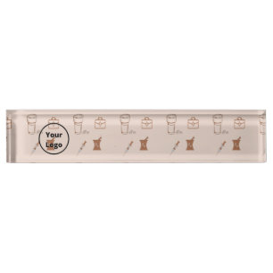 Brown pharmacy business pattern nameplate