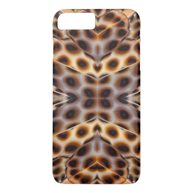 Brown pheasant feather kaleidoscope Case-Mate iPhone case (Back)