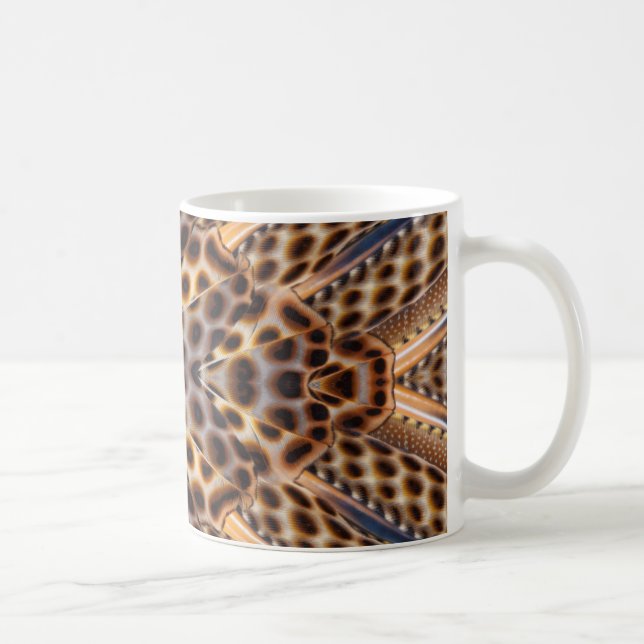 Brown pheasant feather kaleidoscope coffee mug (Right)