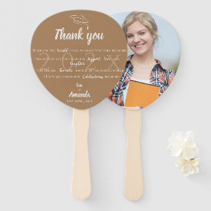 Brown Photo Class of 2026 Graduation Thank You Hand Fan