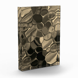 Brown pieces, circles and rounded off shapes photo block