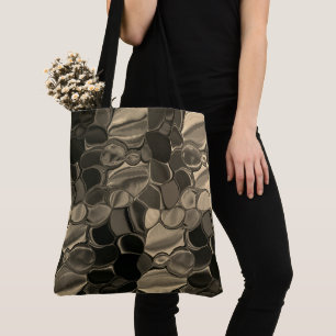 Brown pieces, circles and rounded off shapes tote bag