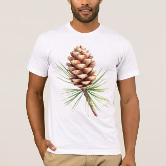 brown pine cone with green needles T-Shirt