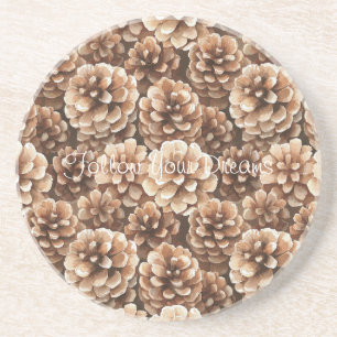 Brown Pine Cones Coaster