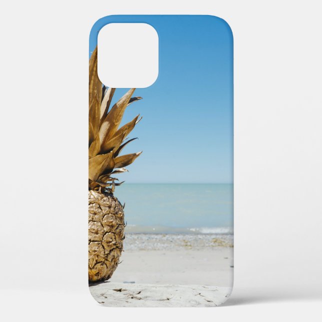 Brown pineapple fruit on seashore Case-Mate iPhone case (Back)