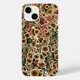 Brown, Pink And Green Marbleised Design Case-Mate  iPhone 14 Case