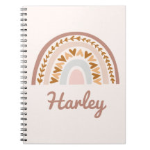 Brown Pink Boho Rainbow Custom Name Monogram