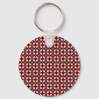Brown Pink Pattern Key Ring