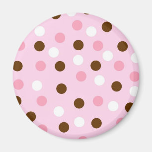 Brown & Pink Polka Dots Magnet