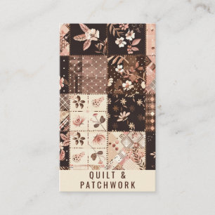 Brown Pink Quilt Patchwork Handmade Clothing Business Card