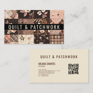 Brown Pink Quilt Patchwork Handmade Clothing Business Card