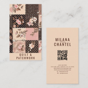 Brown Pink Quilt Patchwork Handmade Clothing  Business Card