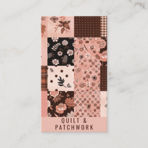 Brown Pink Quilt Patchwork Handmade Clothing Business Card