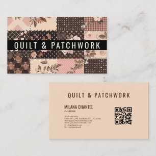 Brown Pink Quilt Patchwork Handmade Clothing Business Card