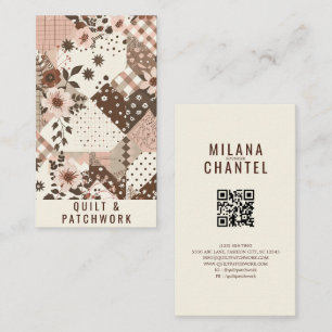 Brown Pink Quilt Patchwork Handmade Clothing Business Card