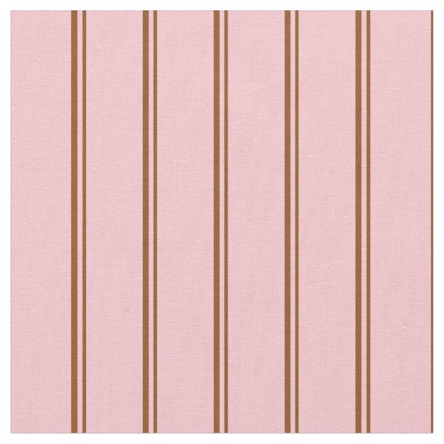 Brown & Pink Stripes Pattern Fabric (Close Up)