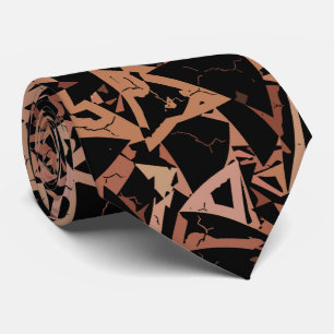 Brown Pink Triangle Pattern Tie