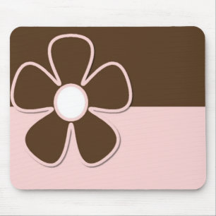 Brown & Pink with Daisy Flower Mousepad