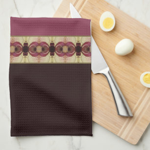 Brown Pinks and Beige Tea Towel