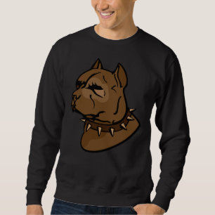 Brown Pitbull Dog With Collar Sweatshirt