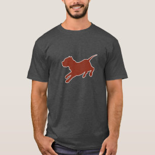 Brown Pitbull Silhouette Dark T-shirt