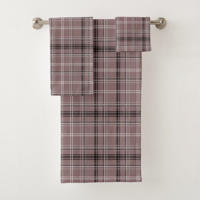 Brown Plaid Bath Towel Set (Insitu)