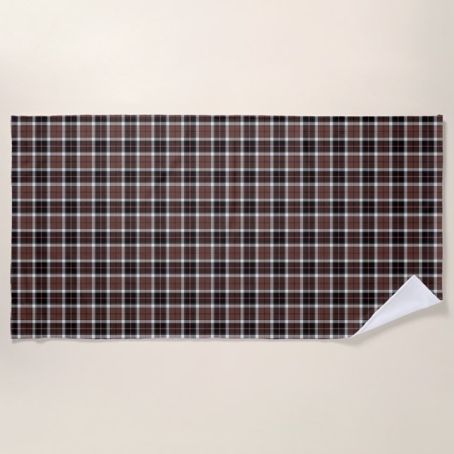 Brown Plaid Beach Towel (Front)