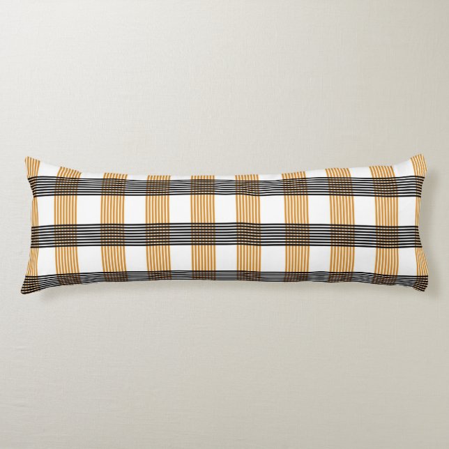 Brown Plaid Check Pattern Body Cushion (Front)