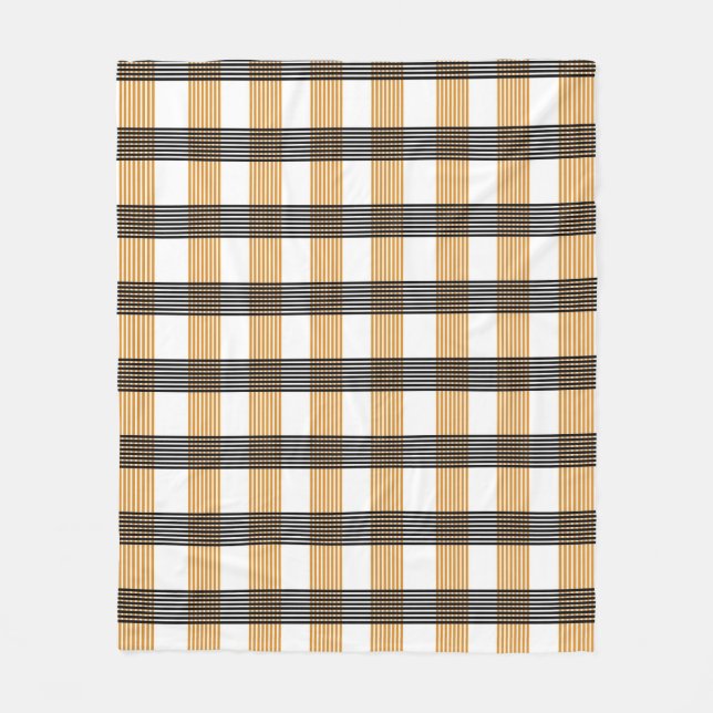 Brown Plaid Check Pattern Fleece Blanket (Front)