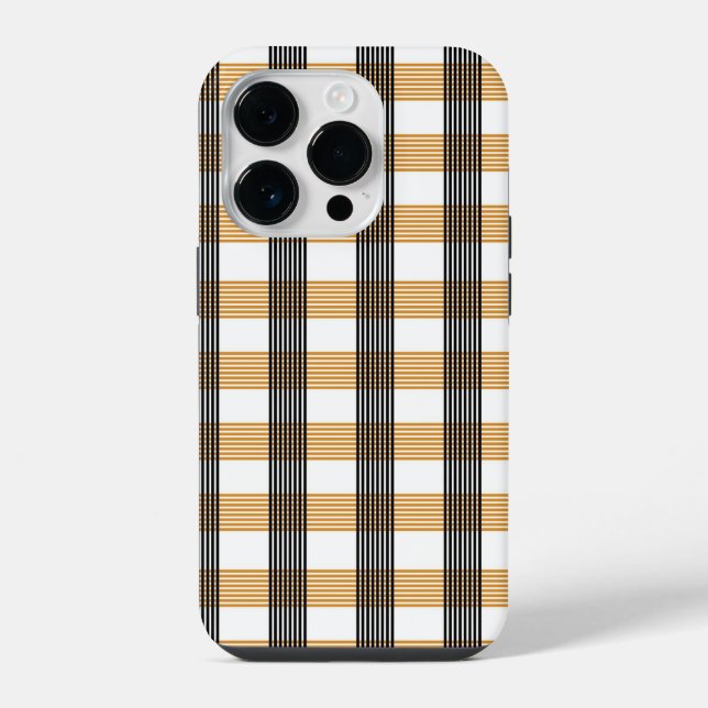 Brown Plaid Check Pattern iPhone Case (Back)