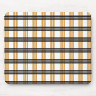 Brown Plaid Check Pattern Mouse Pad