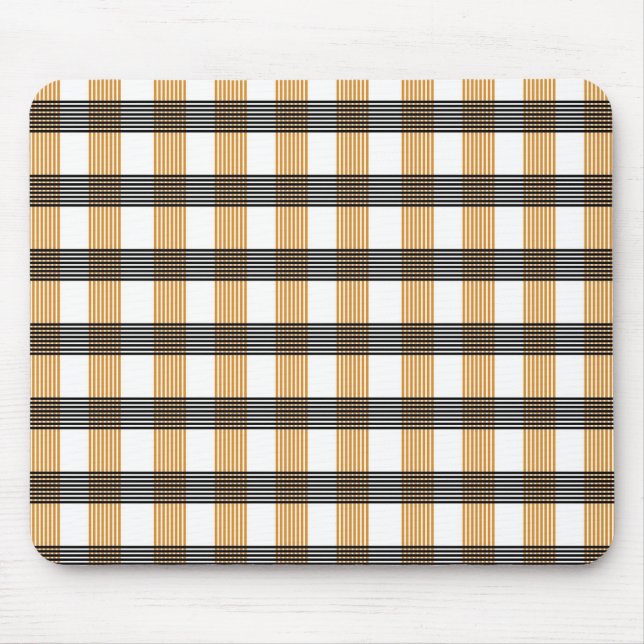 Brown Plaid Check Pattern Mouse Pad (Front)
