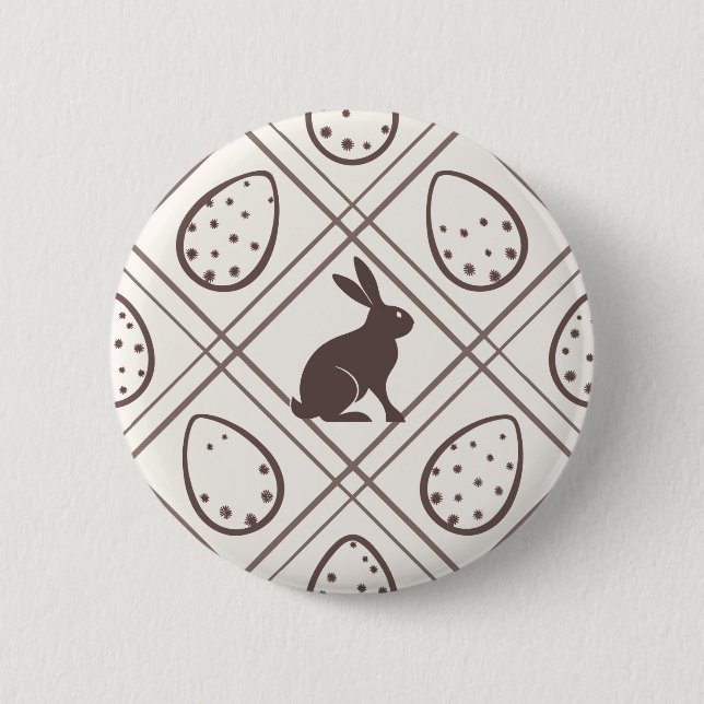 Brown Plaid Easter   6 Cm Round Badge (Front)