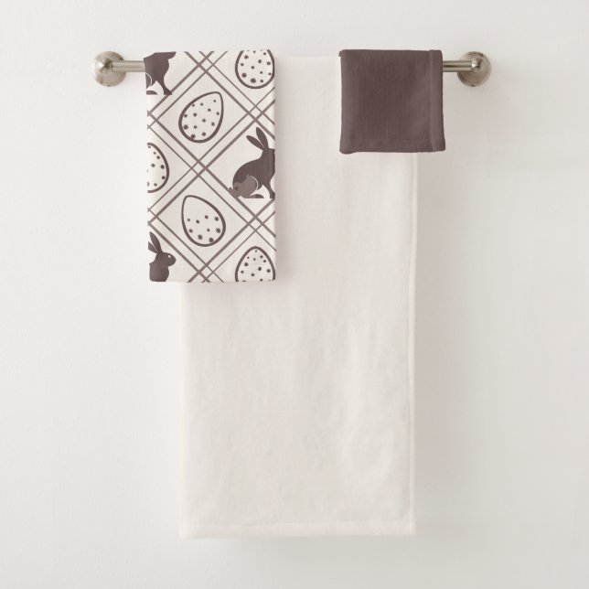 Brown Plaid Easter   Bath Towel Set (Insitu)