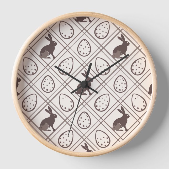 Brown Plaid Easter   Clock (Front)