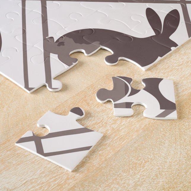 Brown Plaid Easter   Jigsaw Puzzle (Side)