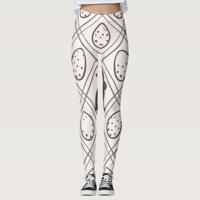 Brown Plaid Easter   Leggings (Front)