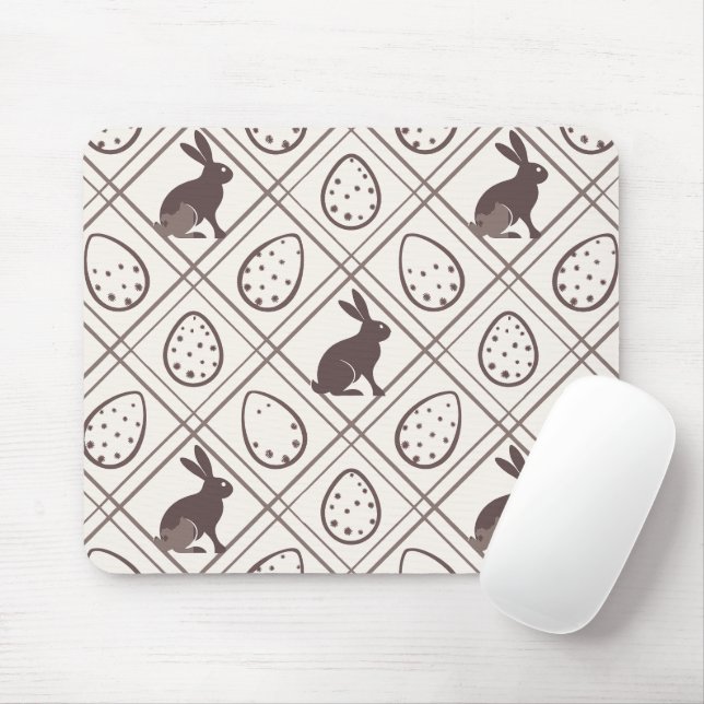 Brown Plaid Easter   Mouse Pad (With Mouse)