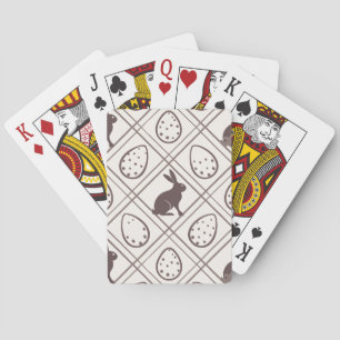 Brown Plaid Easter Playing Cards