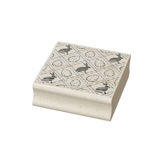 Brown Plaid Easter   Rubber Stamp (Stamp)