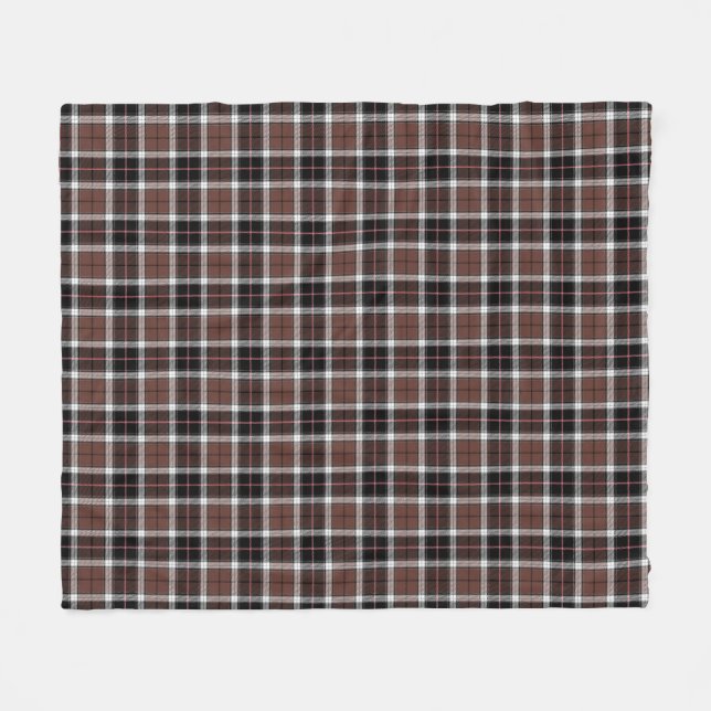 Brown Plaid Fleece Blanket (Front (Horizontal))