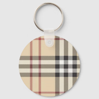 brown plaid key ring