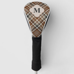 Brown Plaid Monogram Golf Head Cover
