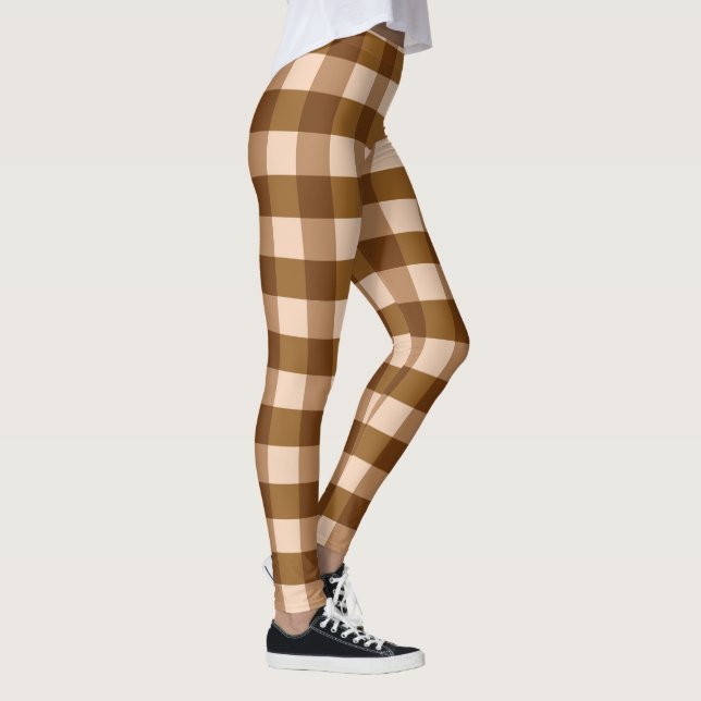 Brown plaid pattern leggings (Right)