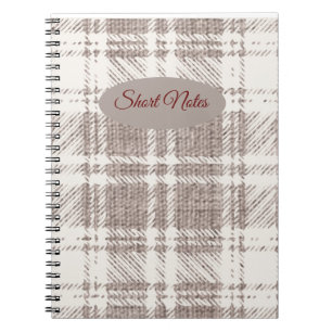 Brown Plaid : Short Notes Notebook