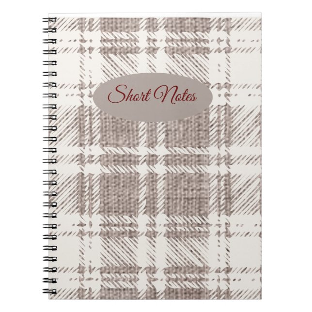 Brown Plaid : Short Notes Notebook (Front)