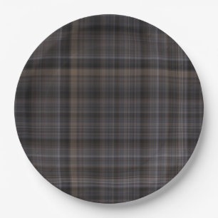 Brown Plaid (soe) Paper Plate