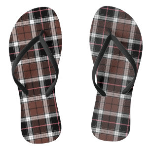 Brown Plaid Thongs